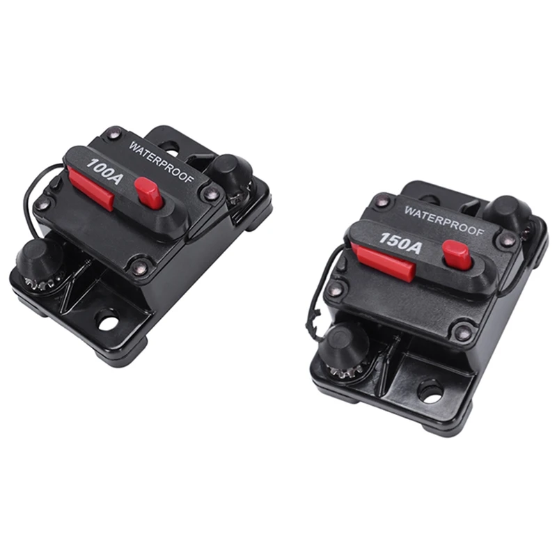 

2x 12V/24V Car Marine Audio Fuse Holder 100A/150A Manual Reset Circuit Breaker