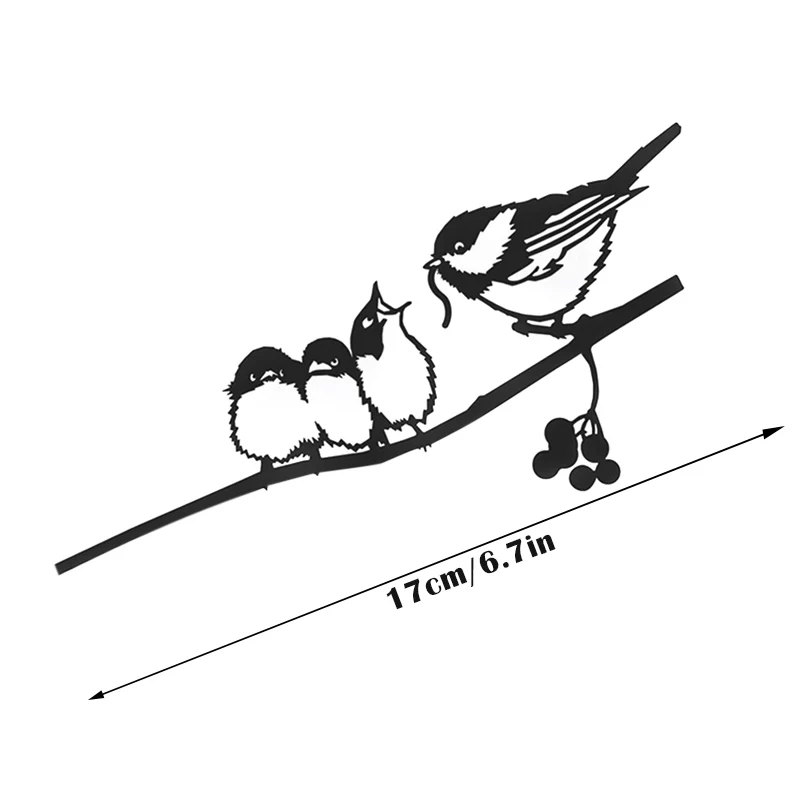 

17 cm Chickadees on Branch Silhouette for Mother's Day Father's Day Tree Ornament Showing Gratitude for Mother Father A1
