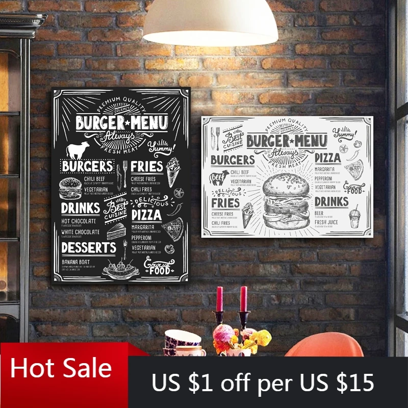 Плакаты и принты меню ресторана еды кафе рисование вручную Художественная