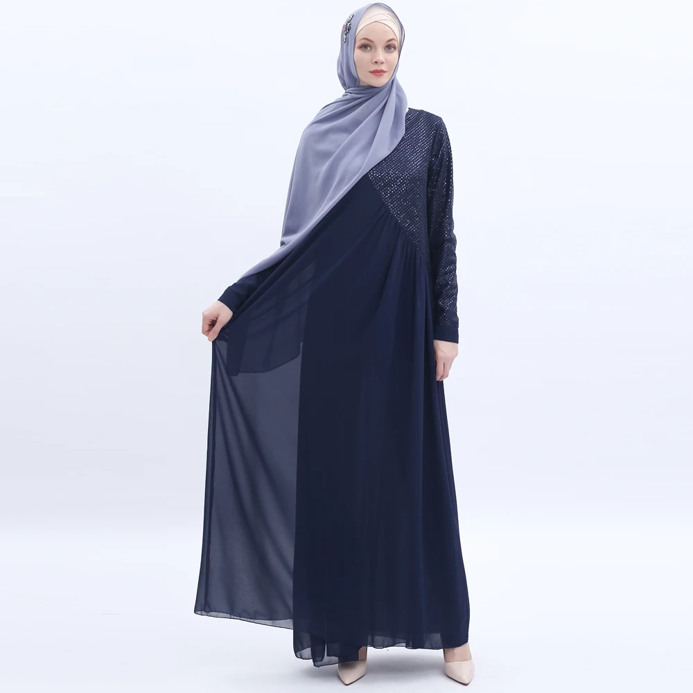 Новинка блестящее платье с блестками длинным рукавом арабское мусульманское