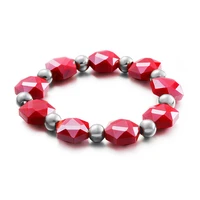 fashion female stainless steel geometric resin beads bracelets jewelry for women