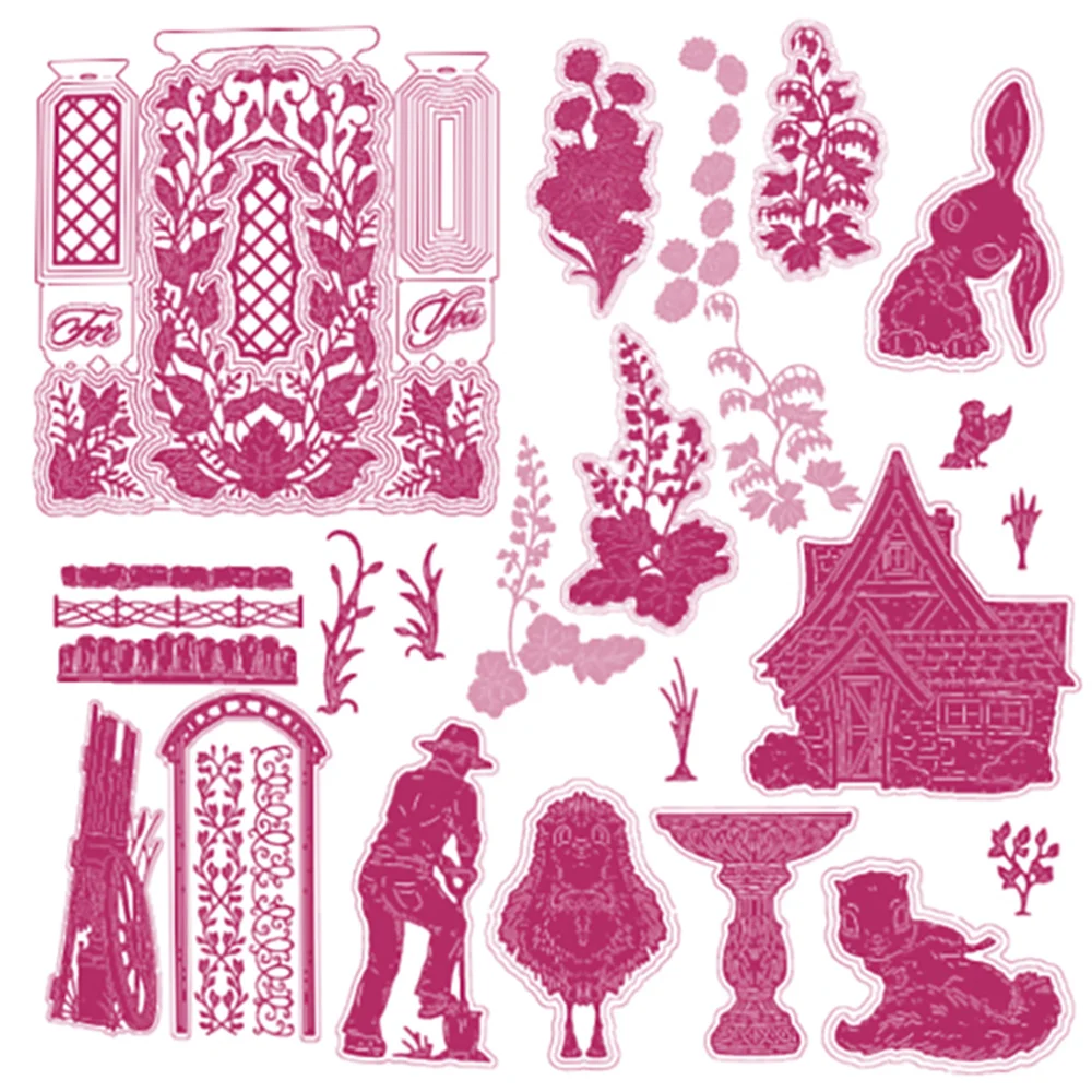 

2021 New Cornflower Coral Clock Bleeding Heart Comfortable Hut Metal Cutting Dies Set Diy Various Card Gift Scrapbook Decoration