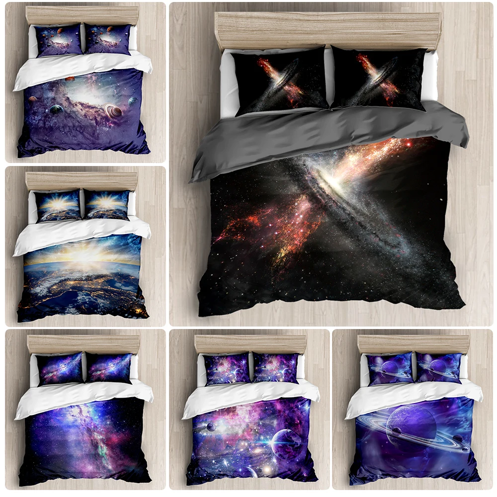 Новинка 2020 Комплект постельного белья Вселенная со звездами роскошное
