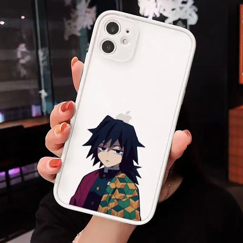 

Japan anime Kimetsu no Yaiba Phone Case matte transparent For iphone 7 8 11 12 plus mini x xs xr pro max cover