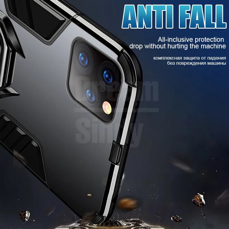 Роскошный бронированный противоударный чехол для телефона айфон 11 про X XR XS макс 7