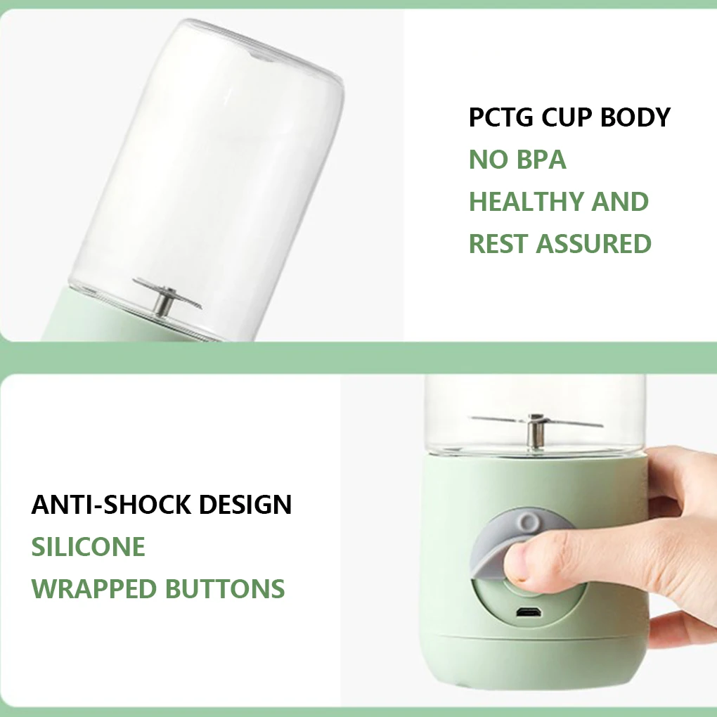 

2021 Newest Portable Blender Fruit Juicer Wireless Handheld 400ML Juice Extractor Rechargeable Electric Kitchen Squeezer Juicer