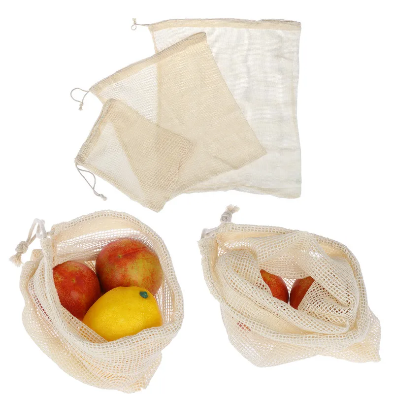 

1/3/15pcs Reusable Mesh Produce Bags Washable Bags For Grocery Shopping Storage Fruit Vegetable Toys Sundries Organizer Storage