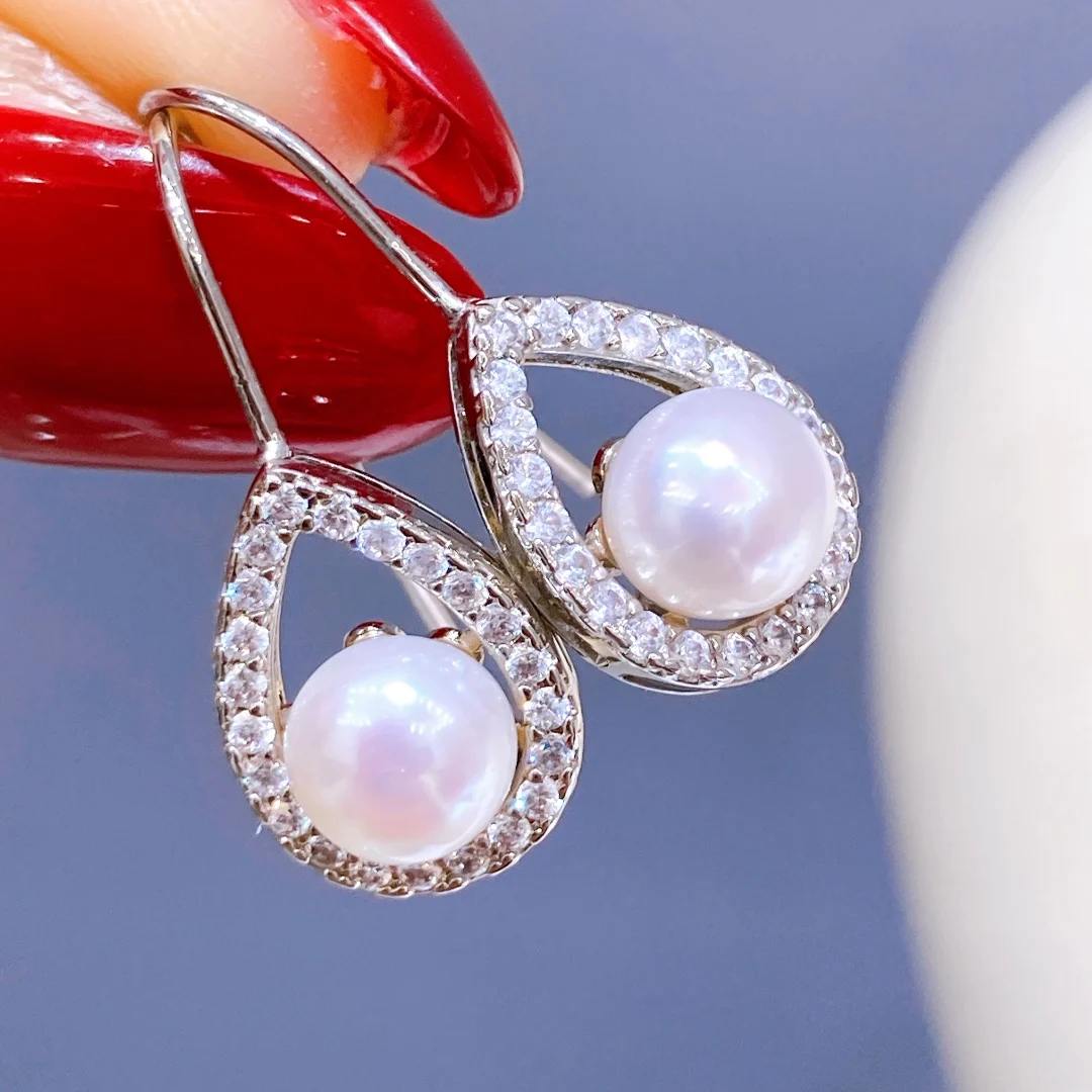 

Женские серьги-подвески с натуральным жемчугом, в форме капли воды