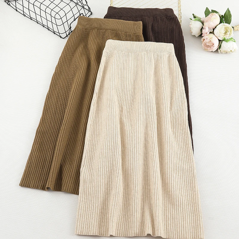 SINGRAIN Женская Толстая длинная юбка карандаш эластичная облегающая свитер