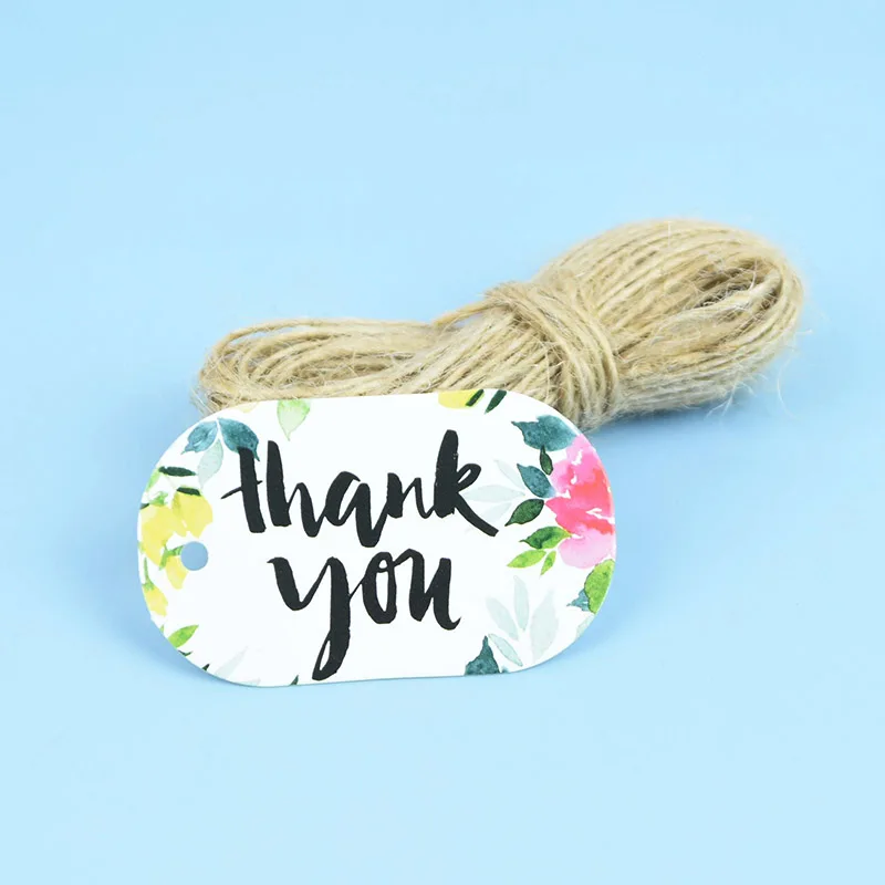 50 шт. бумажные этикетки бирки спасибо подвесные подарочные/подарочные для гостей