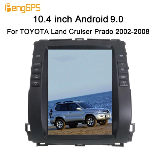 Tesla style Android 9.0 4+64 Car Radio Stereo GPS Navigation For TOYOTA Land Cruiser Prado 2002-2008 no DVD Player Headunit | Автомобили и