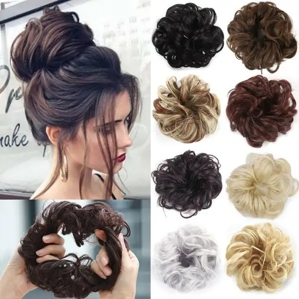 DSstyles, 1 шт., женские модные синтетические волосы, хвост пони, волосы для наращивания, пучок волос, резинки для волос, эластичные, свадебные, волнистые, кудрявые