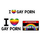 13x8 см креативная Автомобильная Светоотражающая наклейка Я люблю геев Порно английские слова Смешные брызгозащищенные водонепроницаемые наклейки