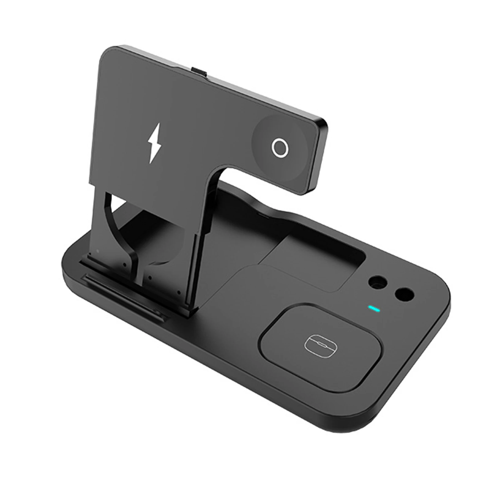 

Портативная Быстрая зарядка 4 в 1, аксессуары для док-станции, настольное Беспроводное зарядное устройство, многофункциональный светодиодн...