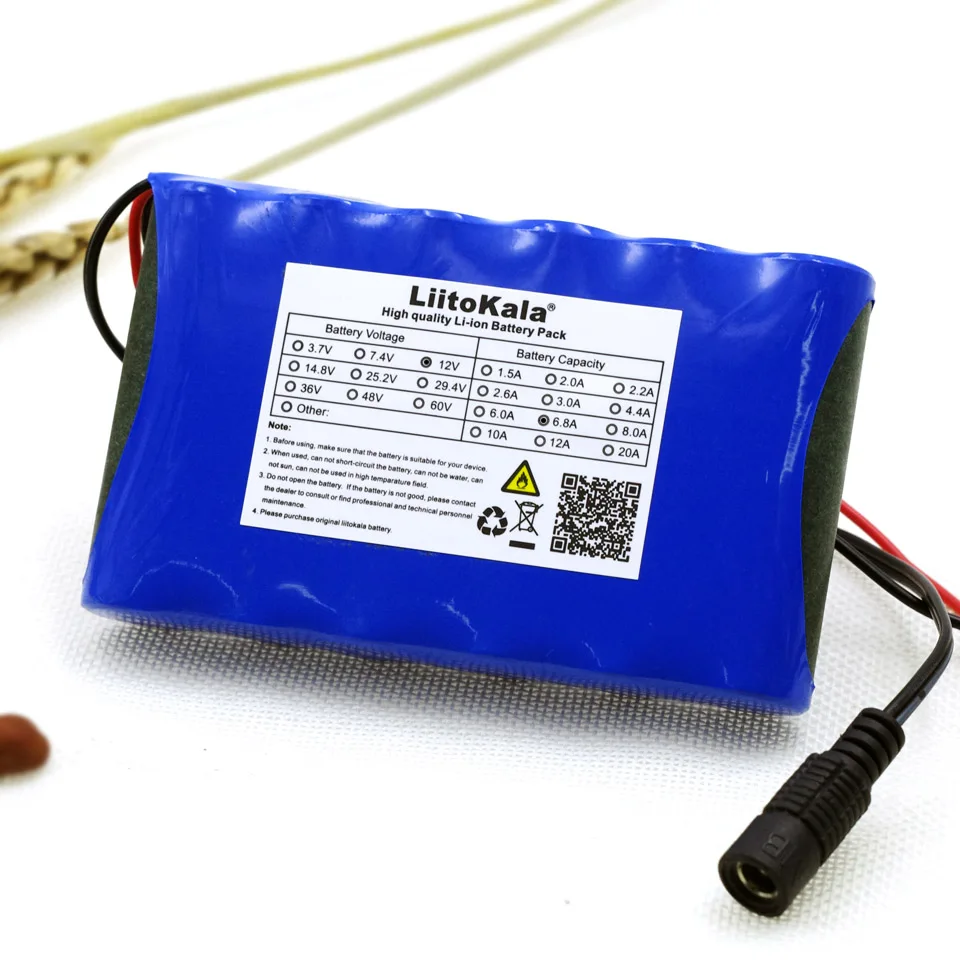 

Liitokala 12 v 6.8 Ah 6800mAh 18650 Rechargeable batteries 12.6V PCB Lithium Battery pack Protection Board +12.6V 1A Charger