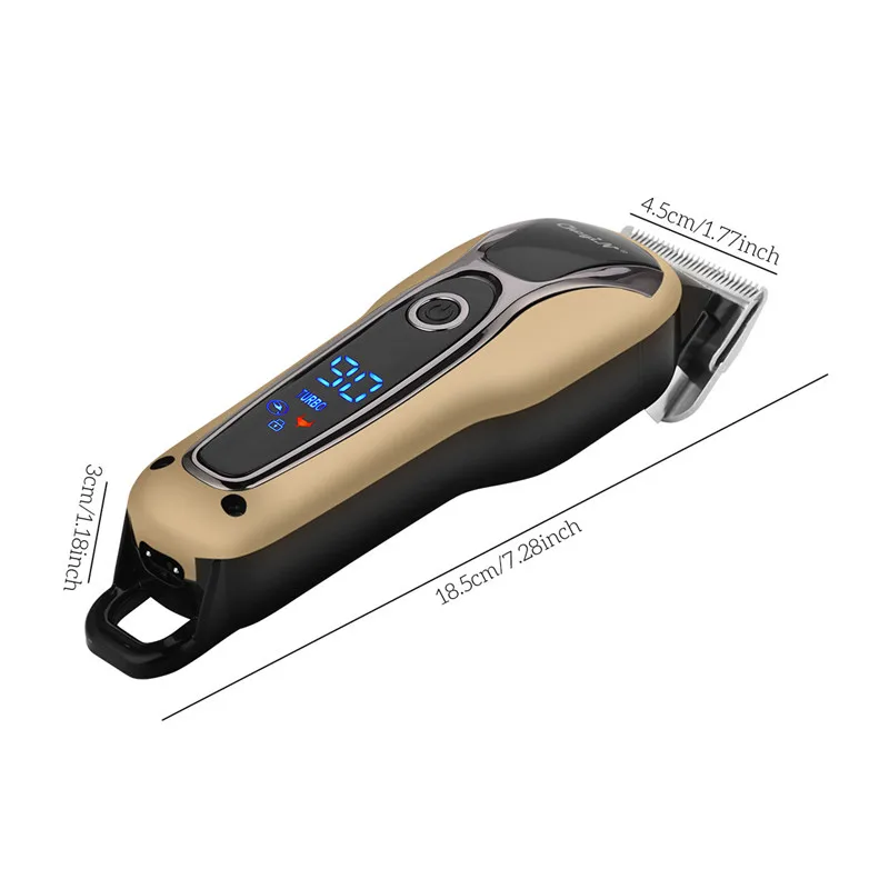 Máquina de Cortar Aparador de Cabelo Máquina de Corte de Cabelo Profissional Barbeiro Cabelo Homem Recarregável Poderoso Elétrico Lcd Adultos Crianças 49 8 High Quality Eletrodomésticos