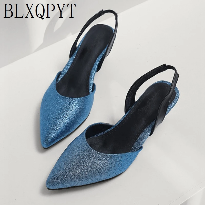BLXQPYT/Большие размеры 34- 46 женские летние босоножки 2019 г. Модные пикантные туфли на