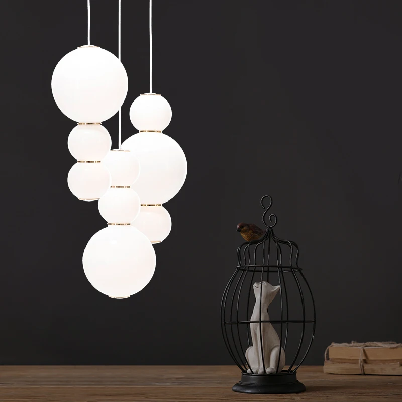 

Art Decor LED Pendant Lighting Nordic Glass Ball Hoist Pendant lIghts Modern LED Lamp For Bedroom/Kitchen/Dinning Room