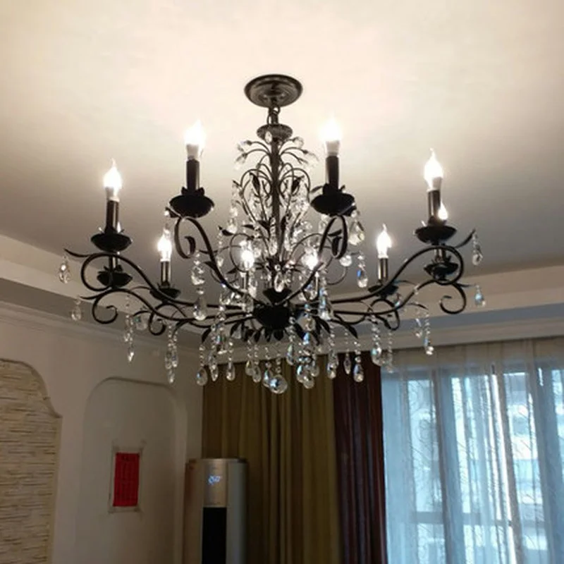 Винтажная люстра с подсветкой из кованого железа свадебное украшение черные
