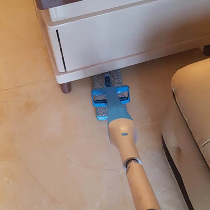 Удобная самовсасывающая двухсторонняя плоская швабра с телескопической ручкой