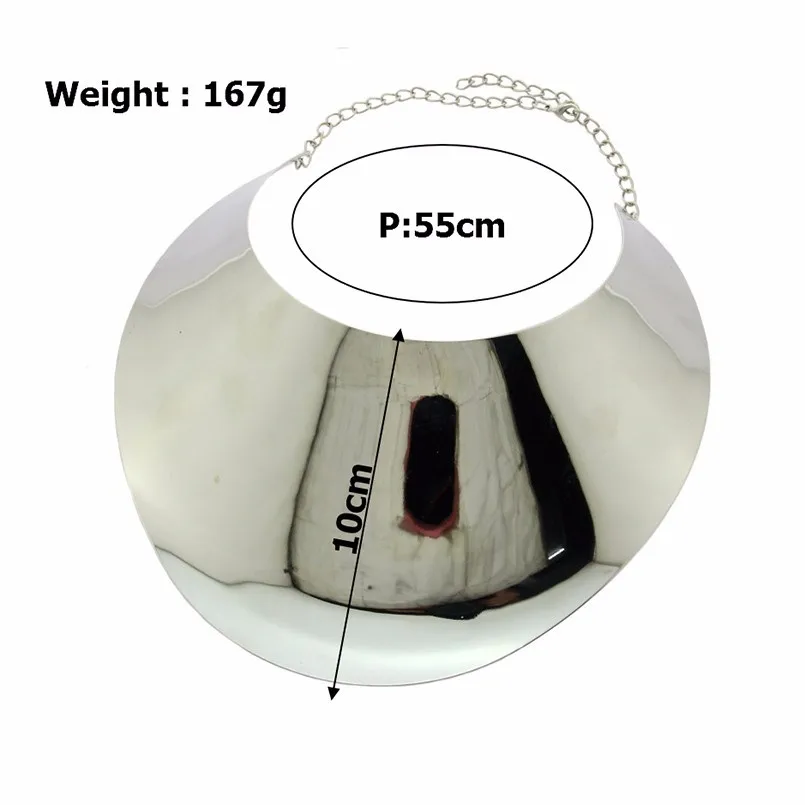 4347 Silver Necklace MANILAI Punk Alloy Torque Choker Necklaces For Women Maxi Jewelry Africa Big Collar Statement Necklace Boho Collier Femme - Metal Color: 4347 Silver Necklace
