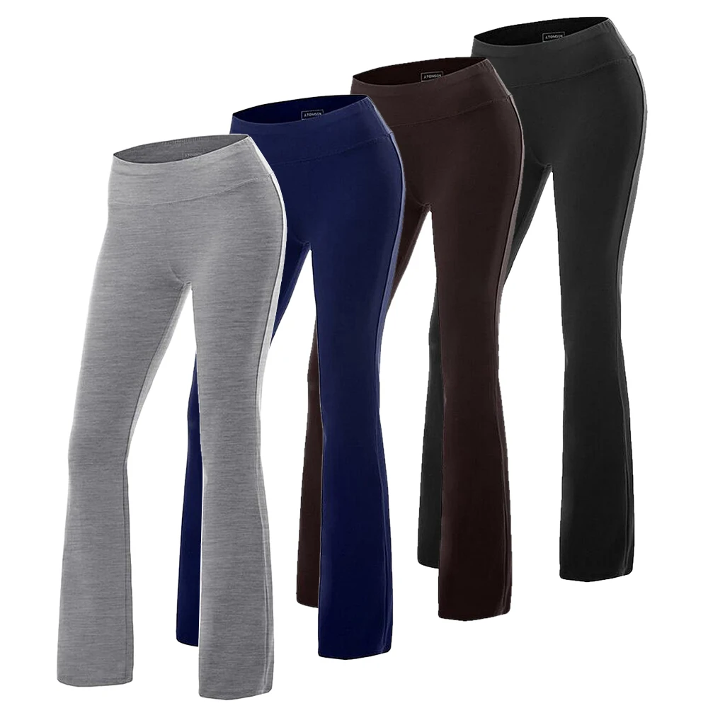 Yoga Pants Women Boot-Cut Yoga Pants Tummy Control Workout Casual Yoga Pants Breathable Workout Running Tights Sports Wear