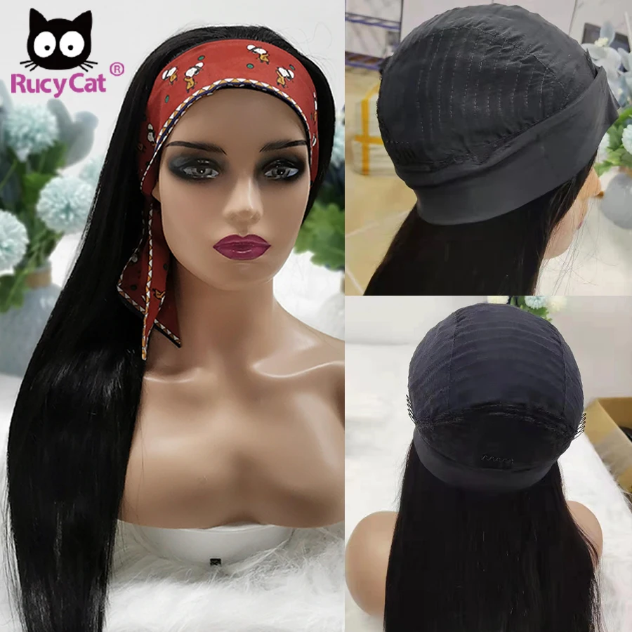 

Rucycat 30 Inch Headband Wig Straight Human Hair Wigs Soft No Shedding Brazilian Hair 100% Human Hair Wigs