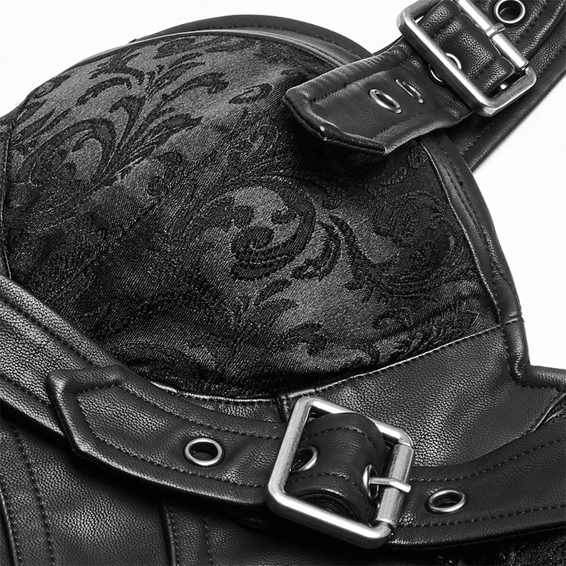 Женское длинное платье в стиле панк стимпанк Черное и красное великолепное