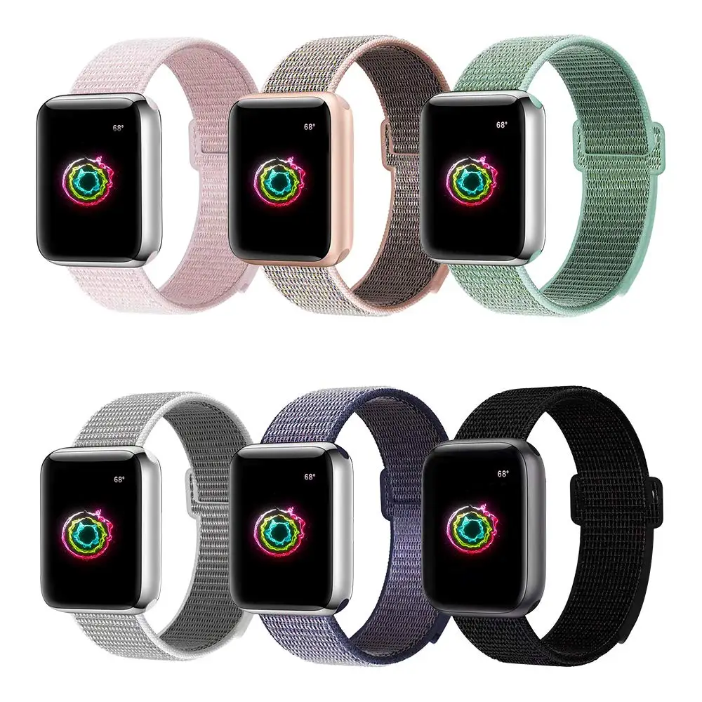 Нейлоновый ремешок для наручных часов Apple Watch 4 серии 3/2/1 38 мм 42 мм из мягкой дышащей ткани, сменный спортивный петля для наручных часов iwatch серии 4 40 мм 44 мм