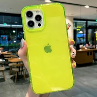 fluorescence clear silicone phone case for iphone 13 12 mini 11 pro xs max x xr 8 7 6 6s plus se 2020 soft tpu back cover