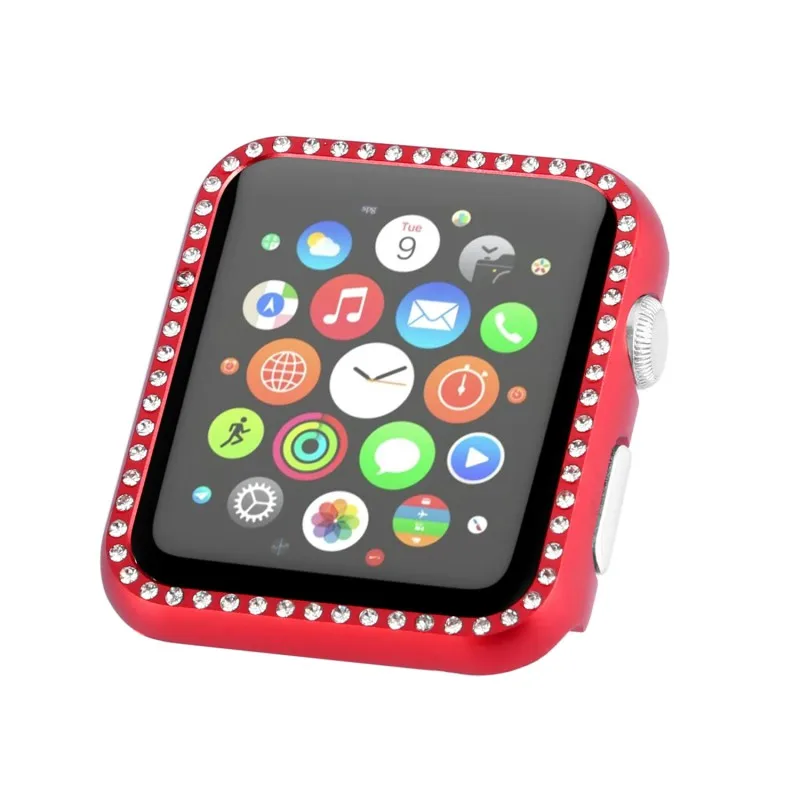 Алмазный защитный чехол для Apple Watch серии 6 44 мм 40 SE чехлы Iwatch 3 2 1 38 42 ремешка