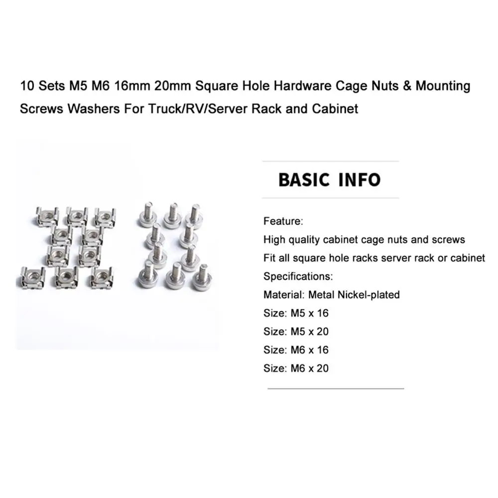 Крепежные гайки с квадратным отверстием и крепежные винты шайбы для