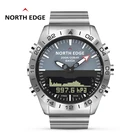 Часы North Edge Gavia2 мужские для дайвинга, водонепроницаемые Роскошные спортивные армейские в стиле милитари, полностью стальные, 200 м