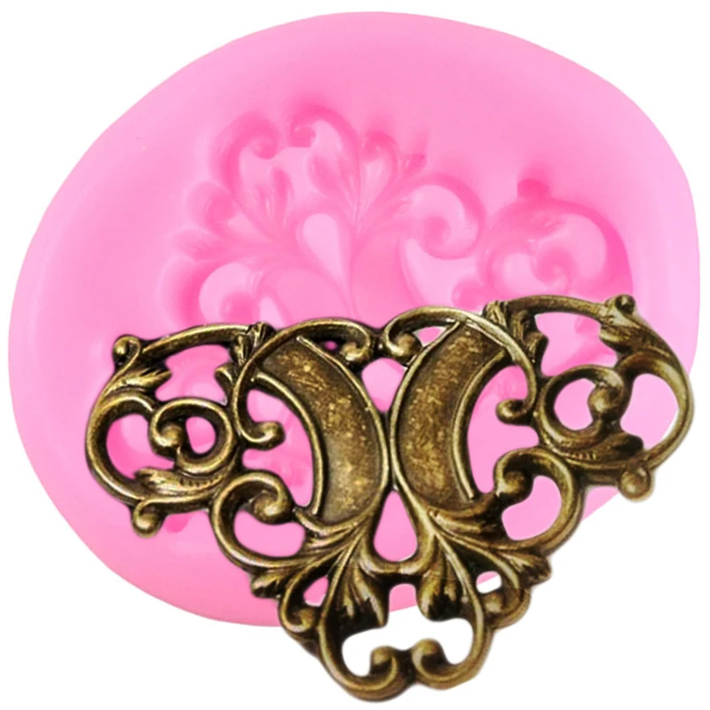 Викторианская угловая силиконовая форма для торта барокко рельефная помадка