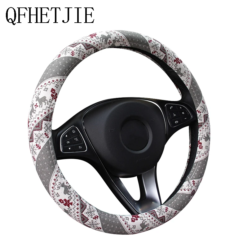 

37-38cm Linen Steering Wheel Summer Set Christmas Gift Car Steering Wheel All Season Accessories