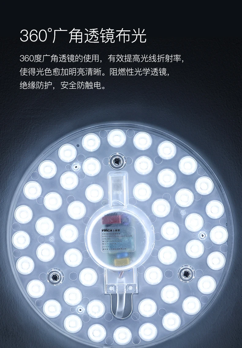 Светодиодный потолочный светильник фитиль панель округлая с лампочками