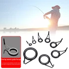 Набор для ремонта рыболовных снастей, черный комплект аксессуаров для удочки, круг, кольцо, направляющая для рыболовного удилища, наконечник, Проволочная петля