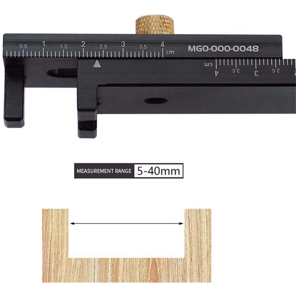 

5-40mm Saw Slot Adjuster Woodworking Mini Gap Gauge Aluminum Alloy Depth Measuring Sawtooth Ruler Marking Gauge Measuring Tools