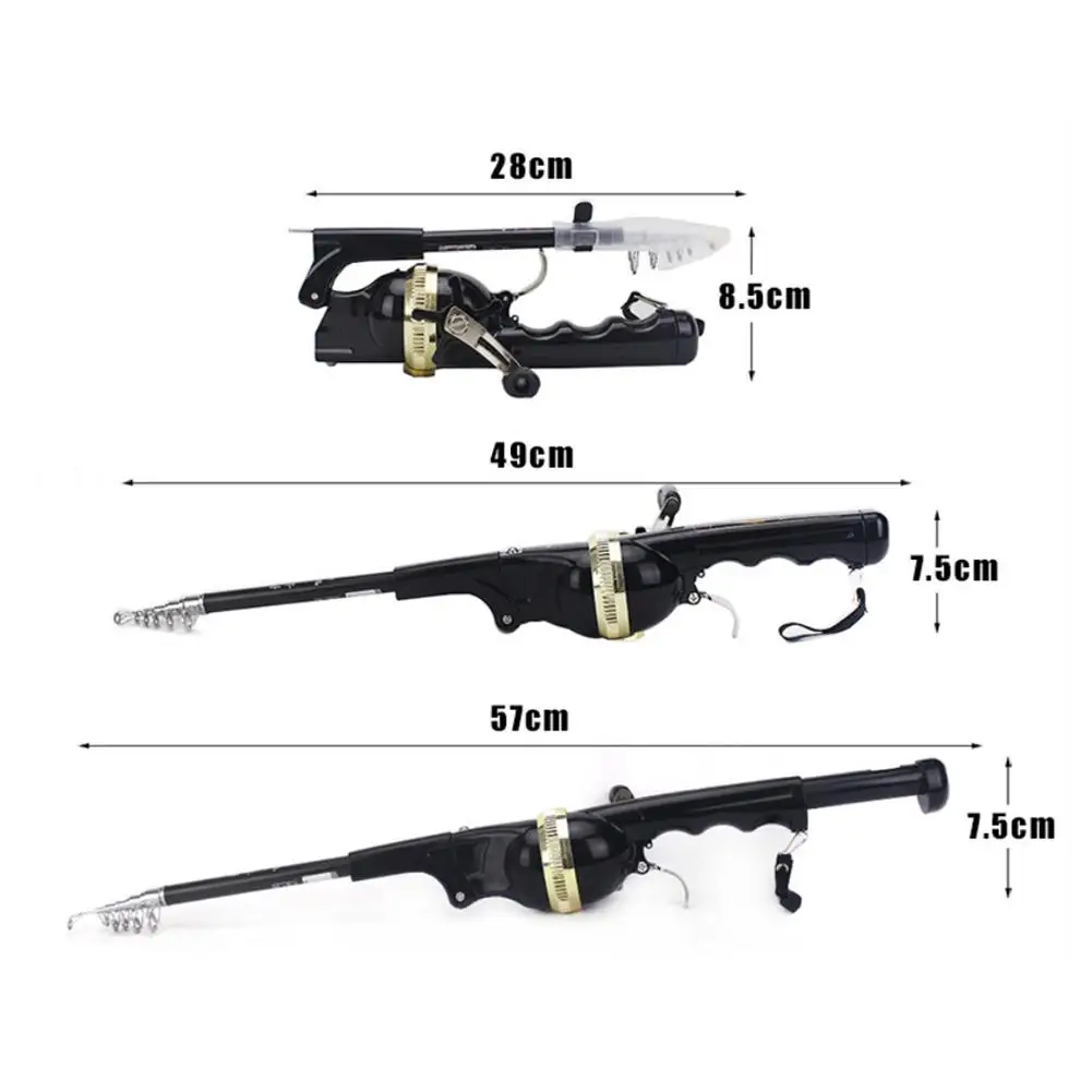 

Durable Fishing Rod Not Easy to Damage Mini Carp Fishing Gadgets Telescopic Fishpole+ Vessels with Fishline Combo Kit
