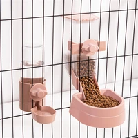 hanging pet feeder automatic drinking water bottle puppy food container dispenser bowls puppy cats rabbit pets cage feeding bowl