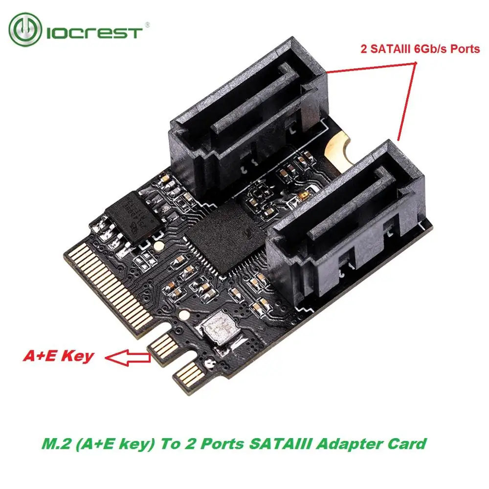 Бесплатная доставка PCIe M.2 Ngff в Sata 3 адаптера A ключ и E 2 Порты SATA 6 ГБ/сек. Бесплатный