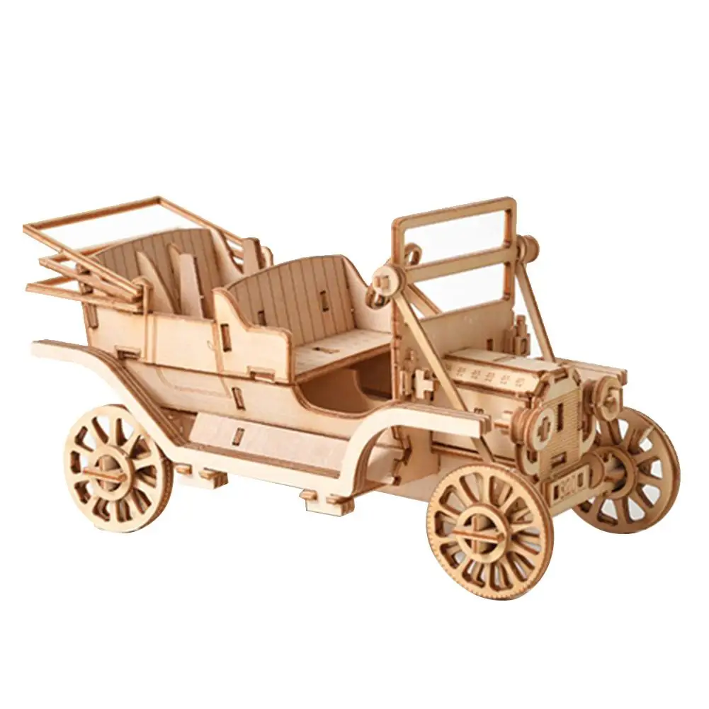 Vintage car Наборы моделей для лазерной резки, корабельная игрушка, 3D деревянная головоломка, сделай сам, игрушки, животные, сборка, ремесло, украшение стола, игрушка для детей, детей, взрослых - Цвет: Vintage car