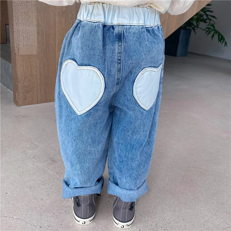 

2020 New Girls Boys Denim Long Pants Autumn cotton Fashion Kids Pants