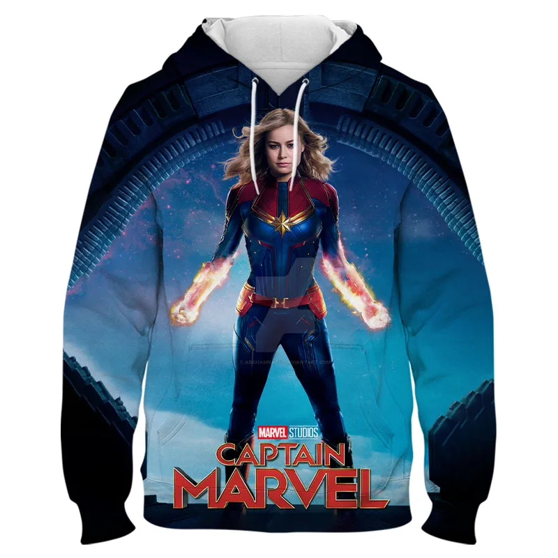 Новые толстовки с капюшоном Marvel Captain модные мужские и женские детские 3D принтом