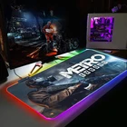 Коврик для мыши анимация Метро 2033, RGB аксессуары для геймеров светодиодный подсветка, настольный компьютер, клавиатура, большой kawaii, коврик для мыши rgb