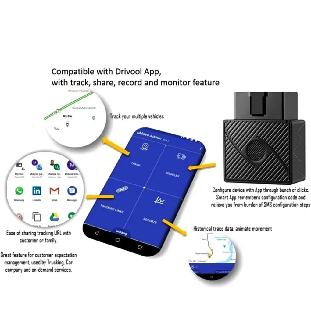 Мини Plug & Play OBD GPS трекер автомобиля GSM OBDII устройства слежения OBD2 16 контактный