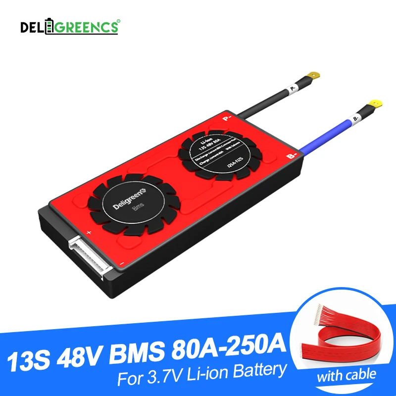 

Deligreen 13S 80A 100A 120A 150A 200A 250A 48V PCM/PCB/BMS for Li-PO LiNCM battery pack 18650 Lithion Ion Battery Pack