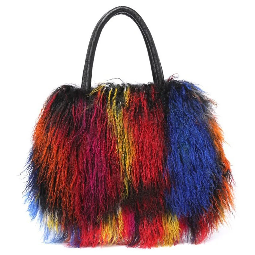 2023 Luxury Handbag Ladies Bag Designer Winter Fur Fashion Shoulder Bag Handbags  Beach Wool Women's Large Capacity