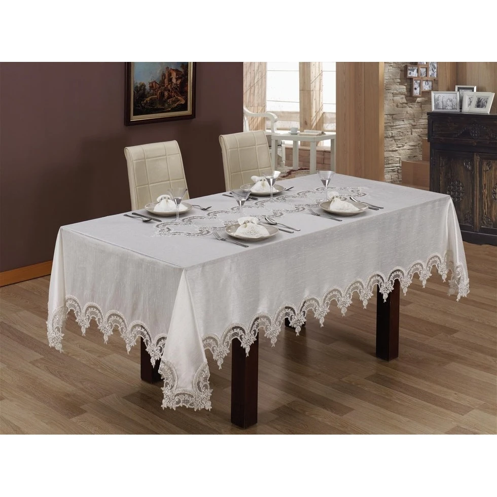 

Eem Ottoman Silk Shantung Dinner set 25 Piece-Cream