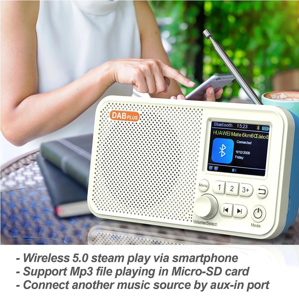 Цифровой Настольный Будильник C10 2 4 дюйма DAB + FM с ЖК-дисплеем Bluetooth поддержка